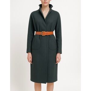 Lanvin Paris dark green 100% baby camel hair jacket